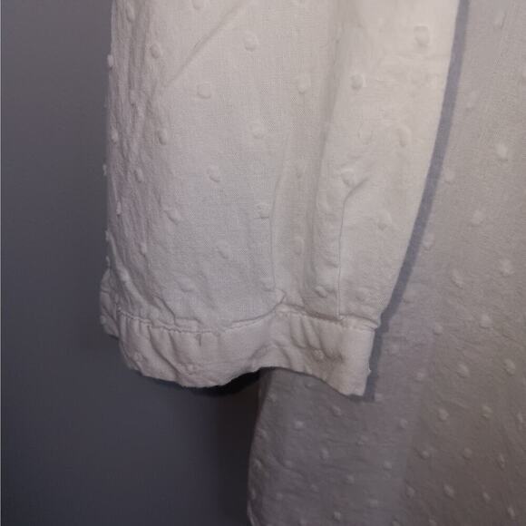 EUC Zac & Rachel White Swiss Dot Blouse 3/4 Sleeves Size XL - Picture 4 of 6